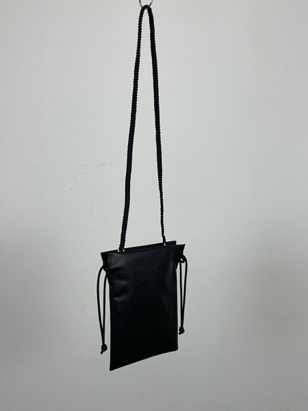 COOTIE / Fake Leather Drawstring Bag -Black-