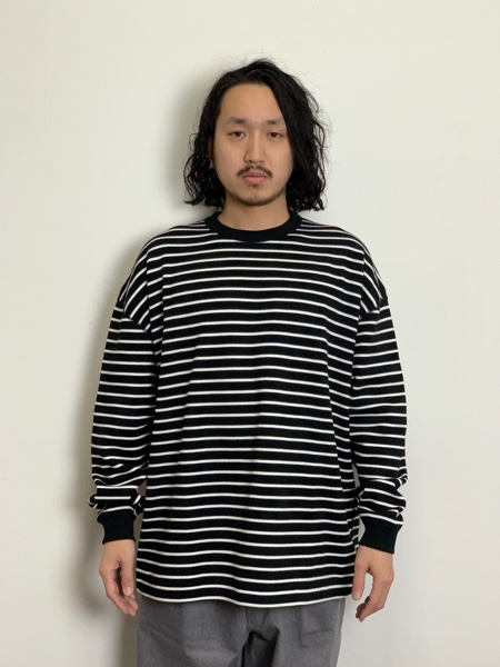 【GOOD GRIEF】Border Thermal Top/グレーA