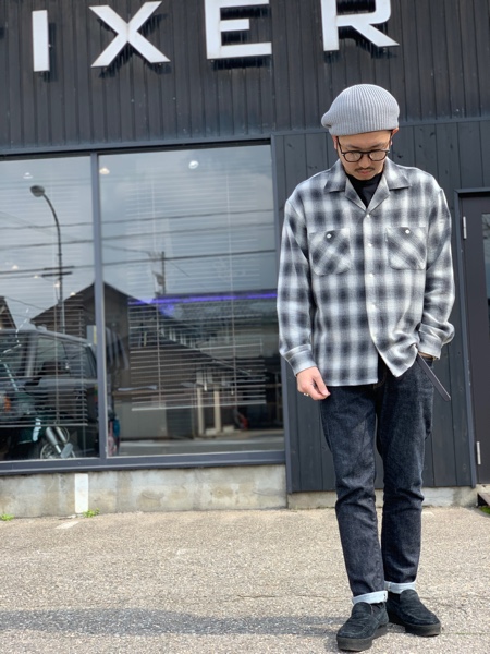 COOTIE Ombre Check Open-Neck L/S Shirtmsml