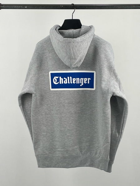 CHALLENGER LOGO PATCH HOODIE パーカー グレー ロゴCHALLENGE