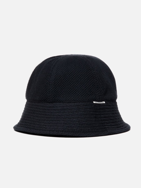 COOTIE / Lowgauge Moss Stitch Ball Hat -Black-
