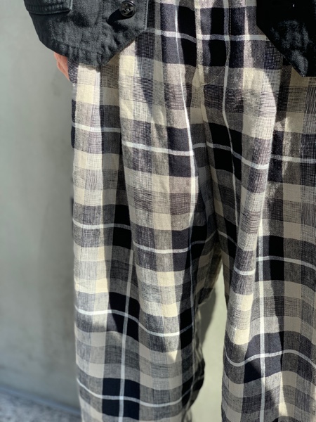 COOTIE クーティ 通販 Linen Check 2 Tuck Easy Pants