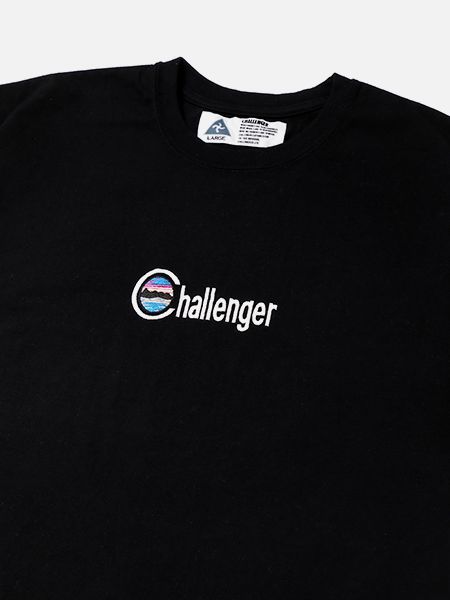 CHALLENGER / SUNSET EMBROIDERED TEE -Black-