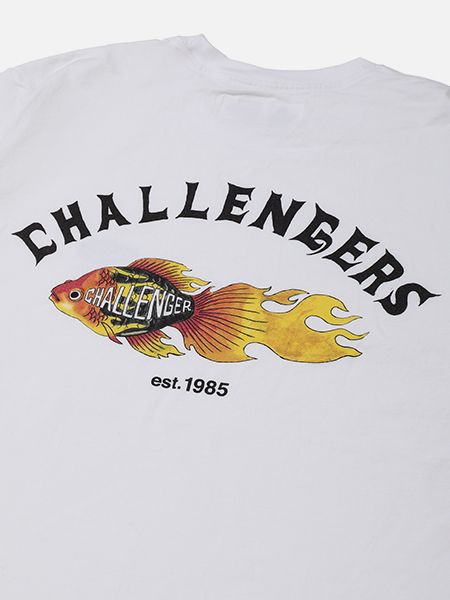 CHALLENGER / FLAME FISH TEE -White-