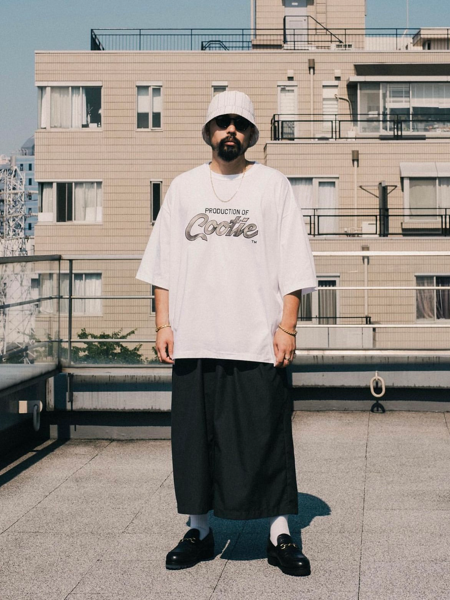 COOTIE / Embroidery Oversized S/S Tee (PRODUCTION OF COOTIE) -White-