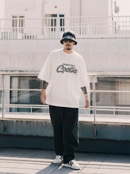 COOTIE / Embroidery Oversized S/S Tee (PRODUCTION OF COOTIE) -White-