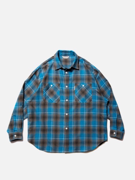 COOTIE / Ombre Nel Check Work Shirt -Blue-