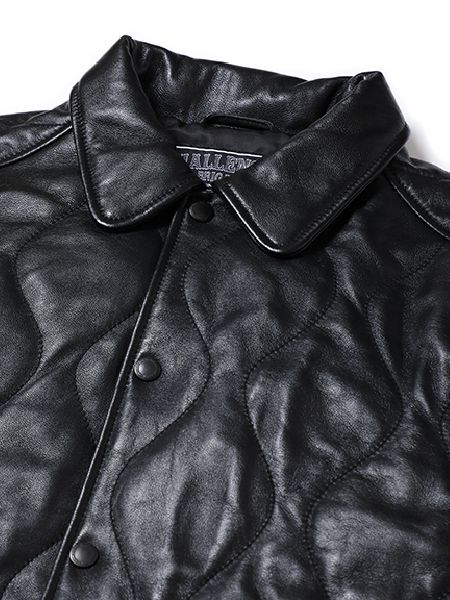 CHALLENGER / QUILTING LEATHER JACKET -Black-
