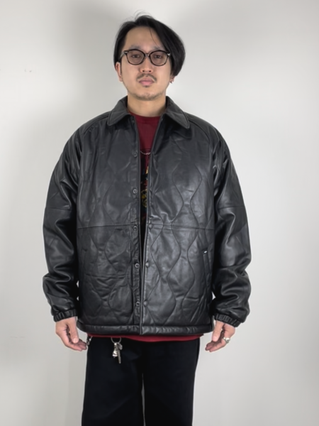 CHALLENGER QUILTING LEATHER JACKET BLACK素材ラムレザー