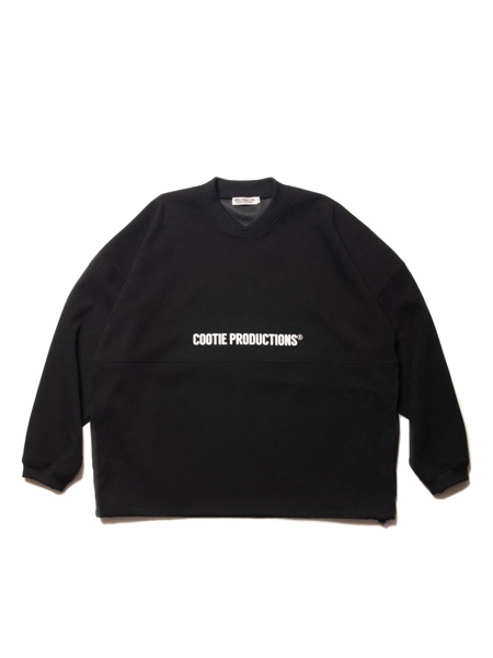 COOTIE / Polyester Velour Football L/S Tee -Black-
