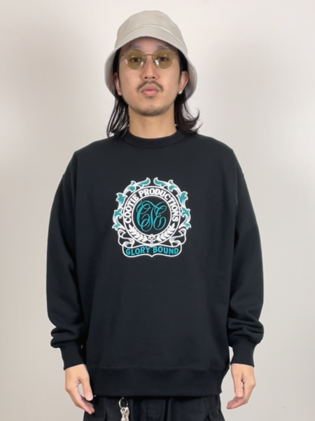 COOTIE / Print Crewneck Sweatshirt (EMBLEM) -Black-